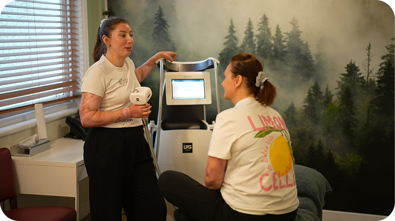 Therapist using LPG machine