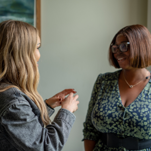 Founder Katie Piper OBE and burns survivor Judith